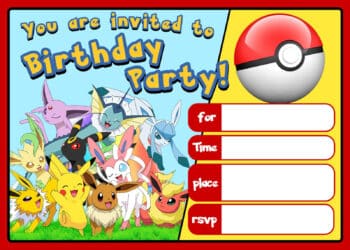 Pokemon Party Invitations (Credit: ebay)