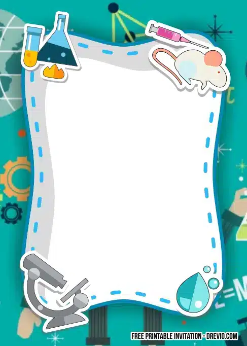 Printable and Digital Science Birthday Invitations