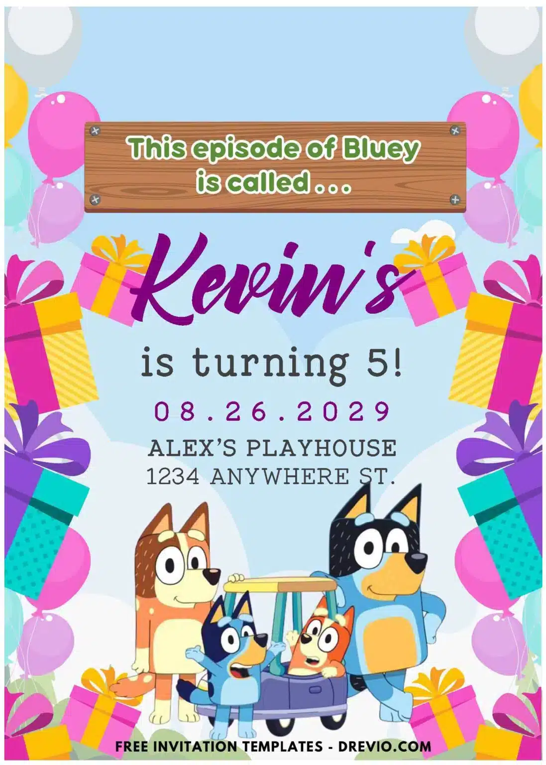 Ready to Use Bluey Birthday Party Templates