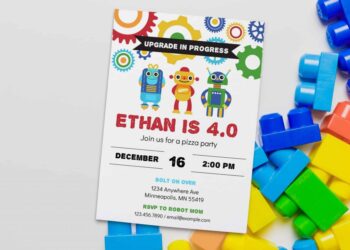 Robot Birthday Invitations (Credit: elvamdesign)