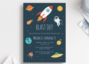 Rocket Birthday Invitations (Credit: pinterest)