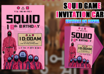 Squid Game Party Invitations (Credit: raketcontent)
