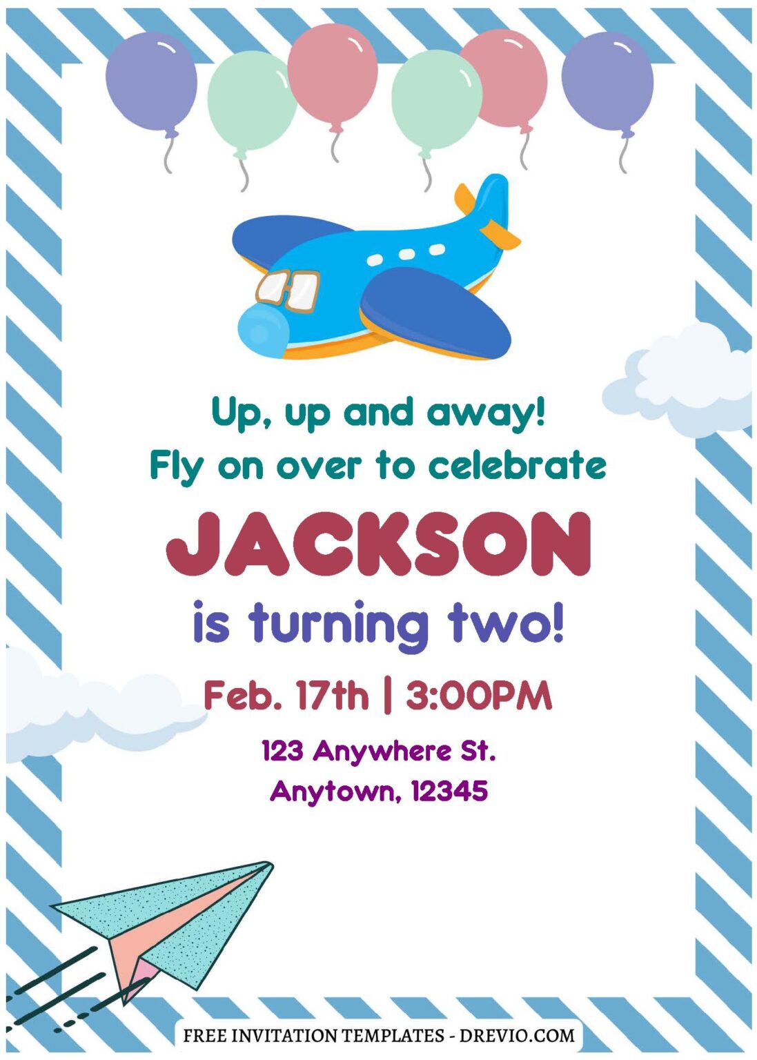 an Airplane Birthday Invitation
