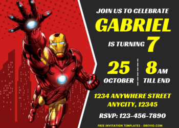 Iron Man Birthday Party Invitations