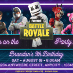 (Free Canva Template) Victory Royale Fortnite Birthday Party Kits