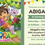 (Free Canva Template) Dora The Explorer Jungle Birthday Party Kits