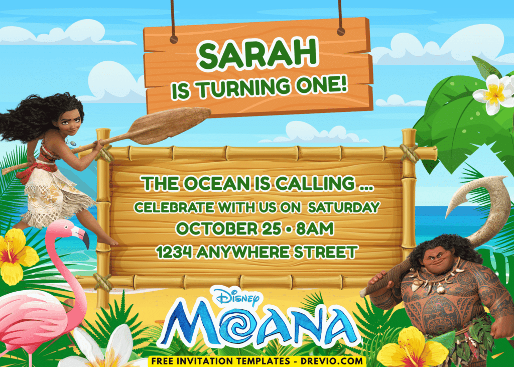 Moana Birthday Party Invitations
