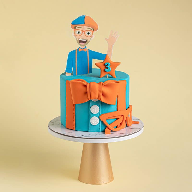 Blippi Birthday Cake with Blippi Cake Topper