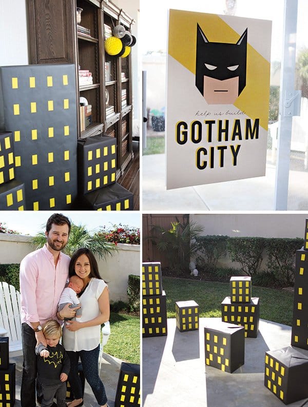 DIY Cardboard Batman birthday decor