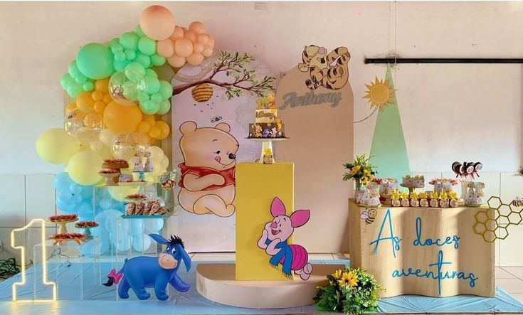 Beautiful Pastel Winnie The Pooh Party Decor