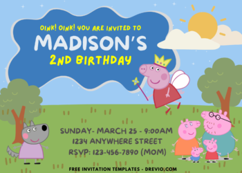 Peppa Pig Birthday Party Invitations