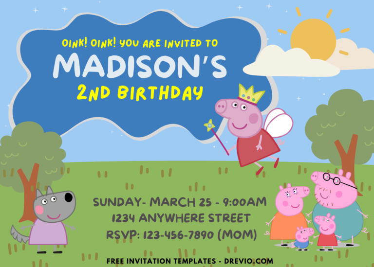 Peppa Pig Birthday Party Invitations
