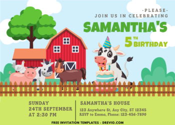 Farm Animals Birthday Party Invitations