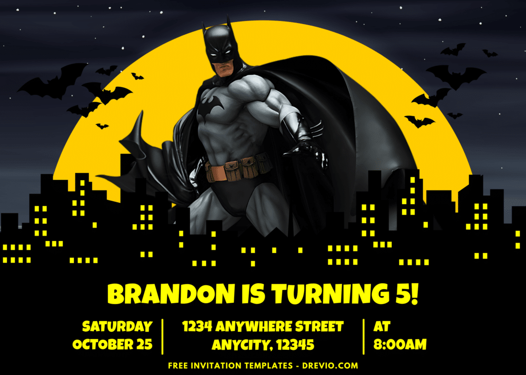 Batman Birthday Party Invitations