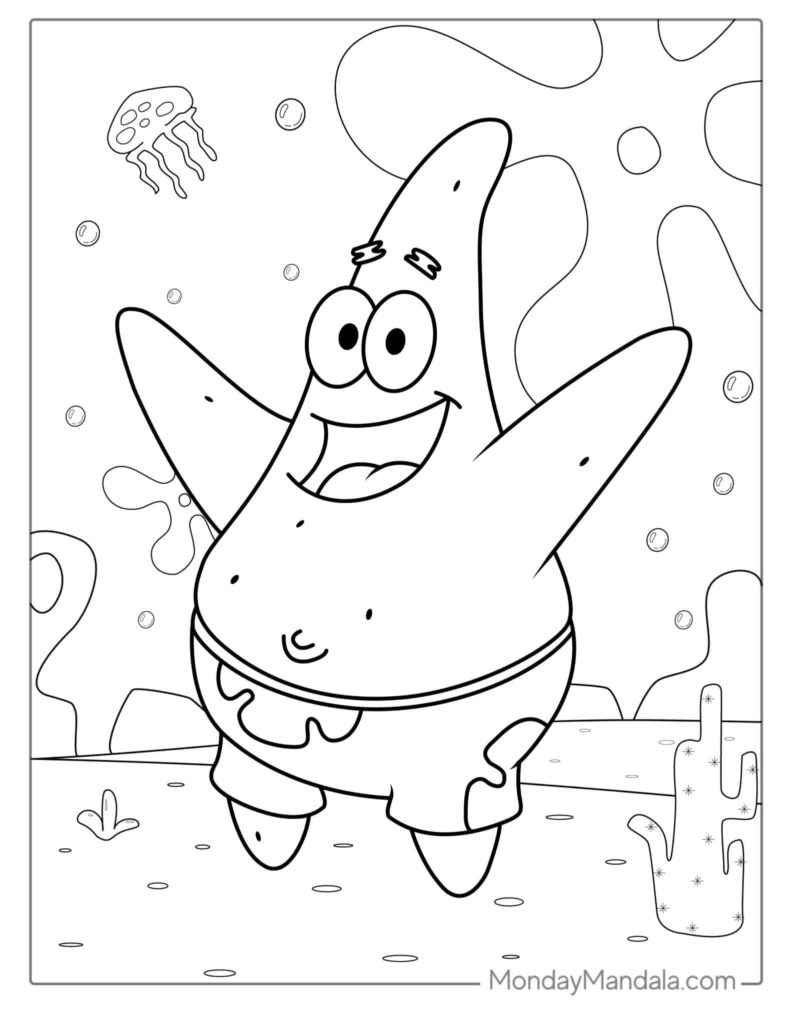 Bikini Bottom Patrick Coloring Pages Templates