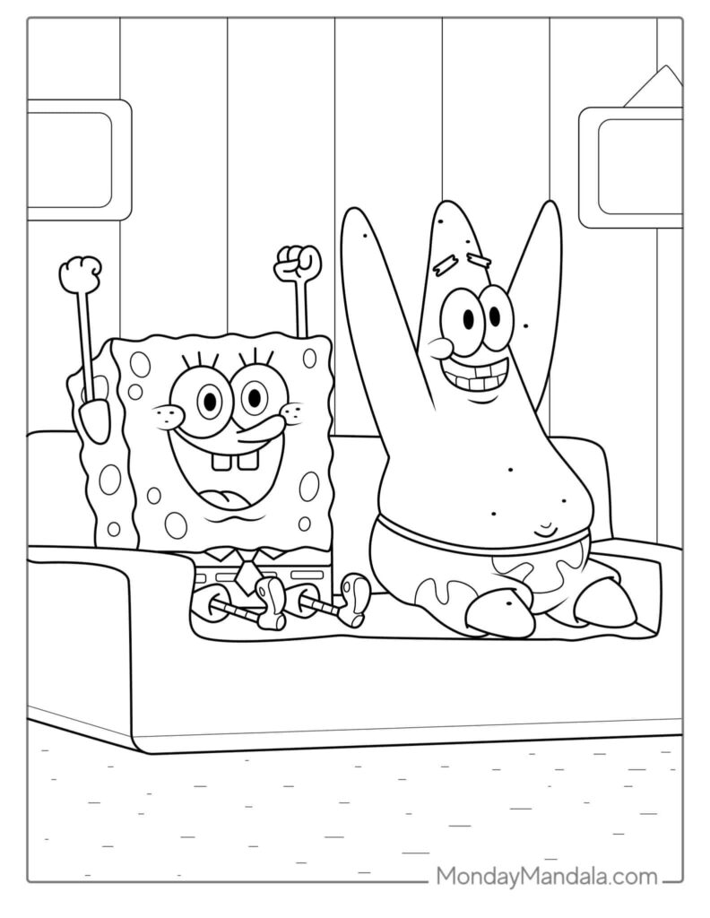 SpongeBob and Patrick Star Coloring Pages Templates
