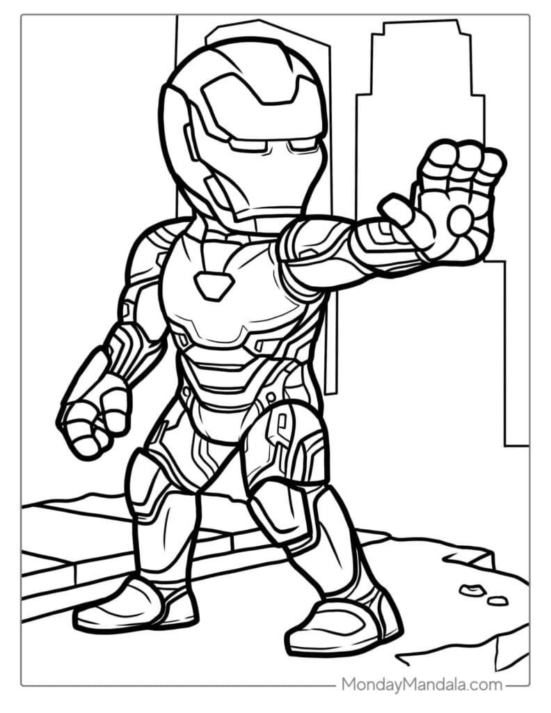 Chibi Iron Man Coloring Pages Templates