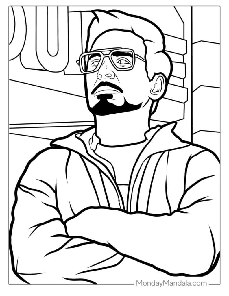 Tony Stark Iron Man Coloring Pages Templates