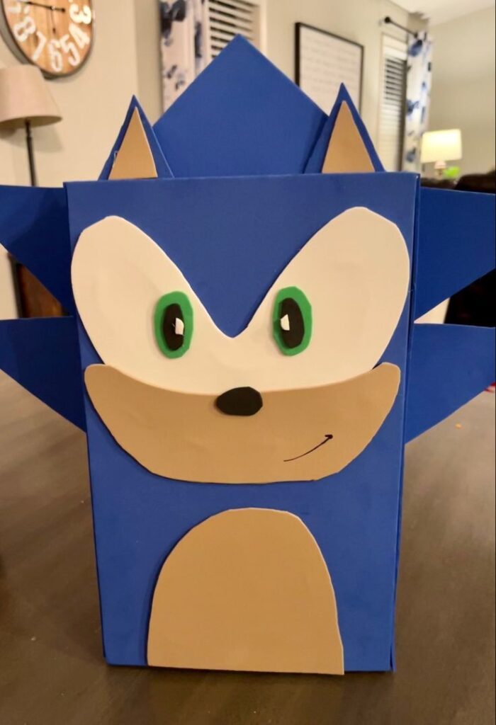 DIY Cardboard Sonic The Hedgehog Box