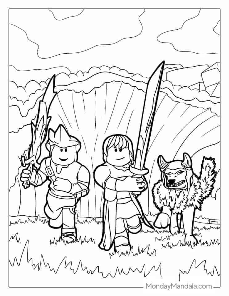 Roblox Swordmen Coloring Pages Templates