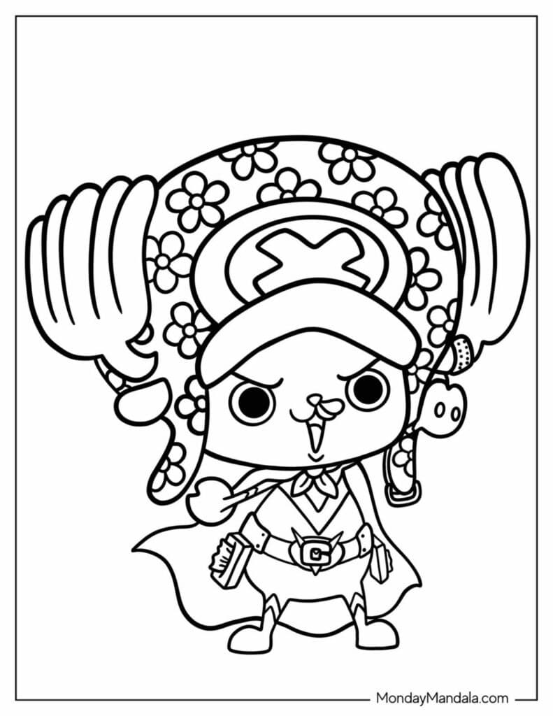 Adorable Chopper One Piece Coloring Pages Templates