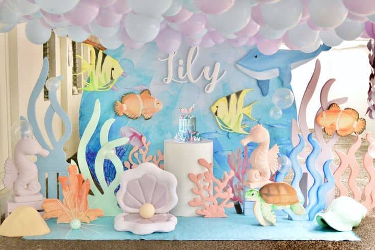 (Free Canva Template) Mermaid Under The Sea Birthday Party Kits