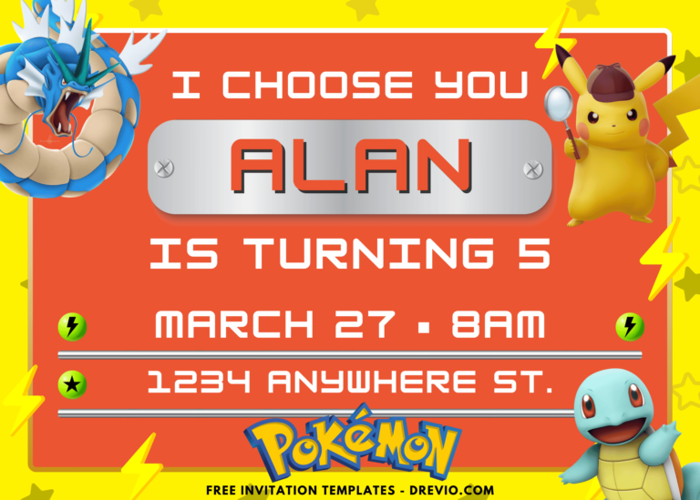 Pikachu And Friends Pokemon Birthday Party Invitations