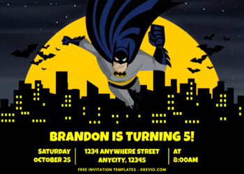 Gotham City Batman Birthday Party Invitations