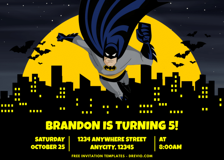 Gotham City Batman Birthday Party Invitations