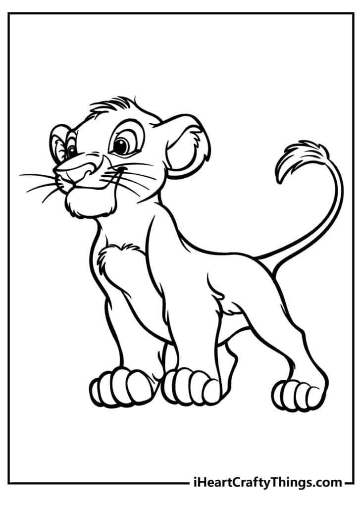 Cute Simba Lion King Coloring Pages Templates