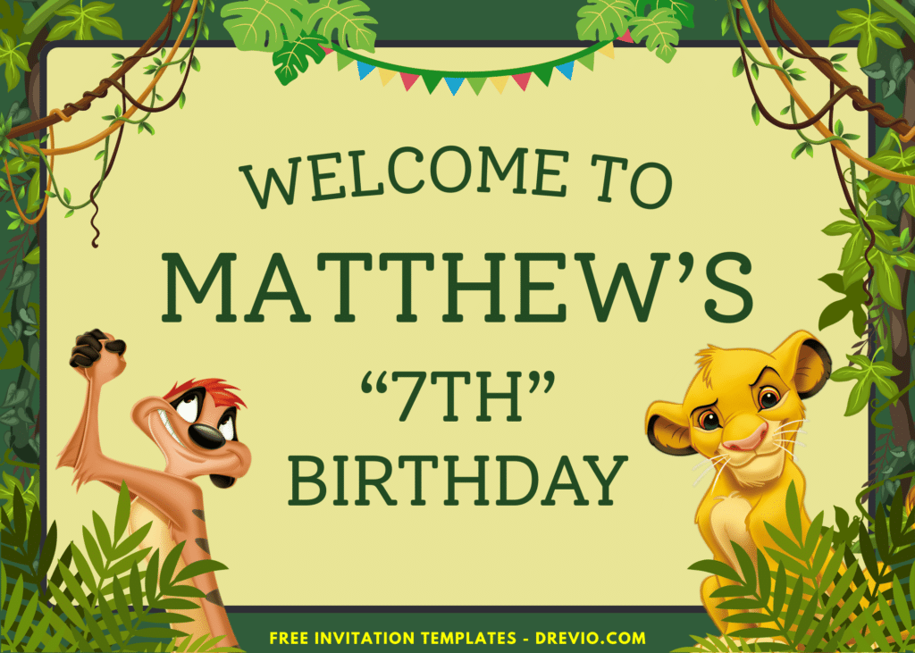 Lion King Simba Birthday Party Welcome Sign Board