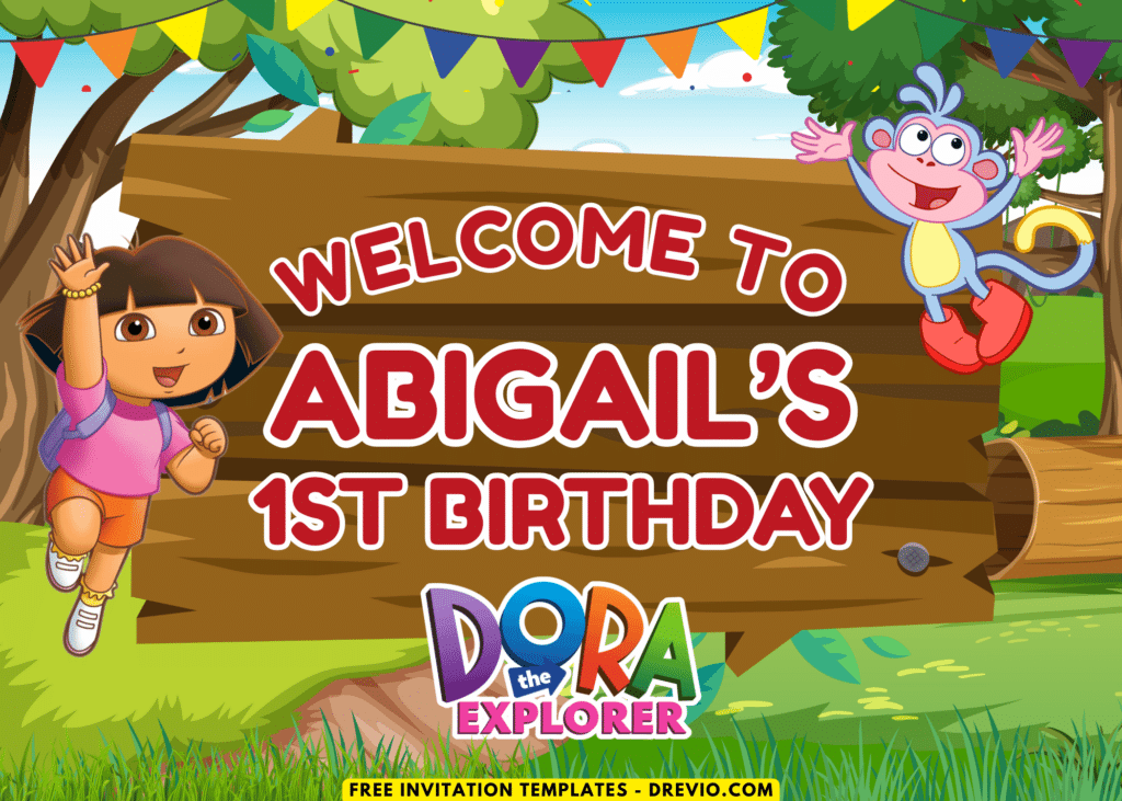 Dora and Boots Birthday Party Backdrop