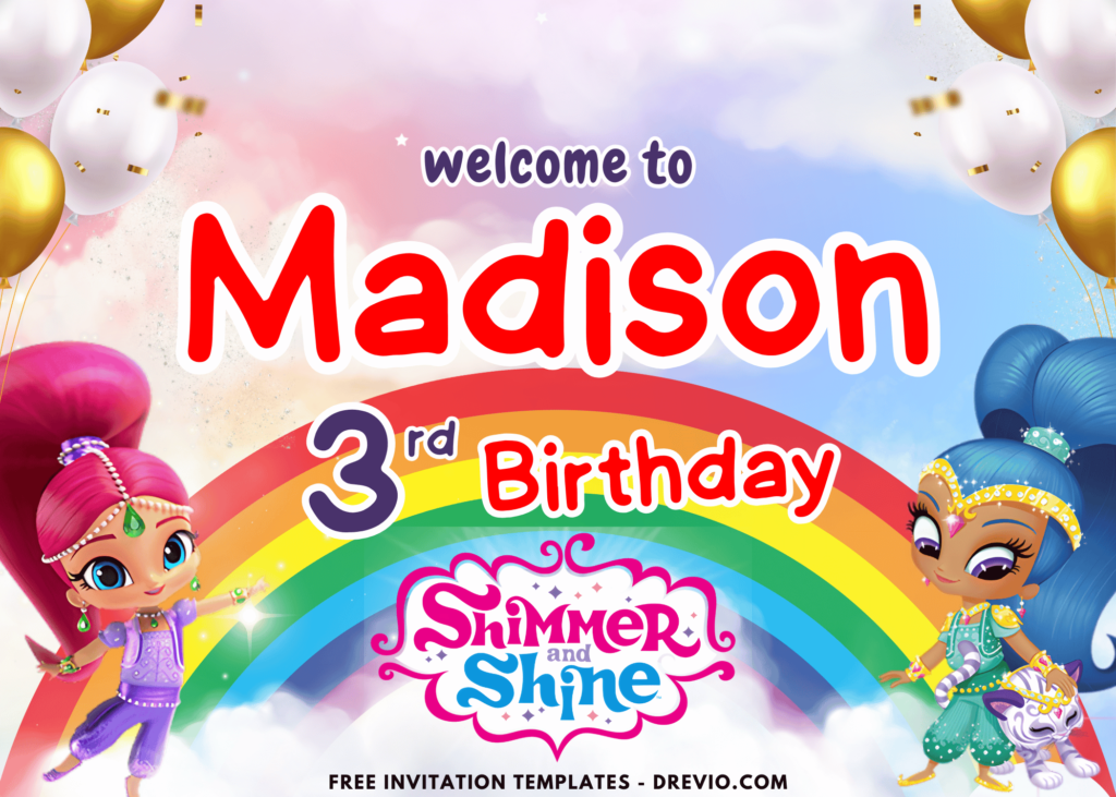 Rainbow Bridge Shimmer And Shine Birthday Welcome Sign Board