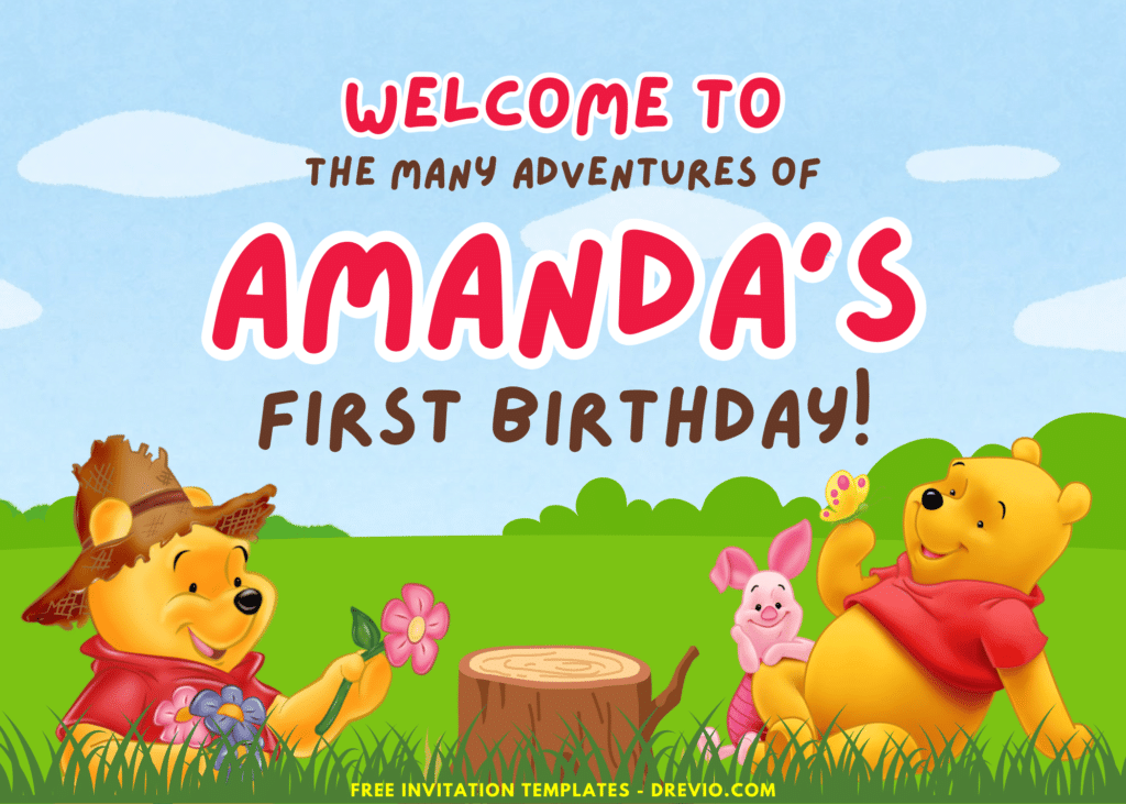 Winnie The Pooh Birthday Party Welcome Sign Board