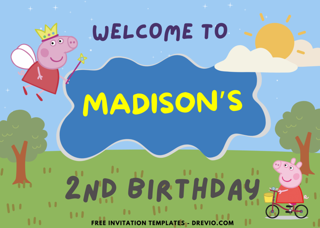 Peppa Pig Birthday Party Welcome Sign