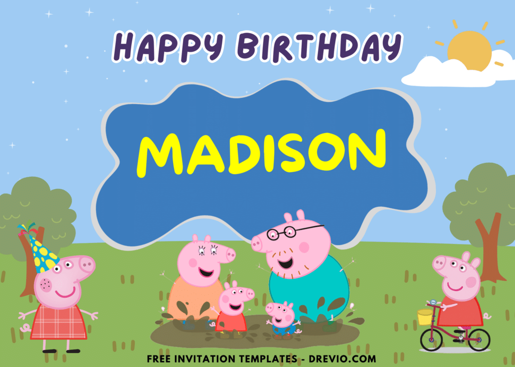 Peppa Pig Birthday Party Backdrop Banner