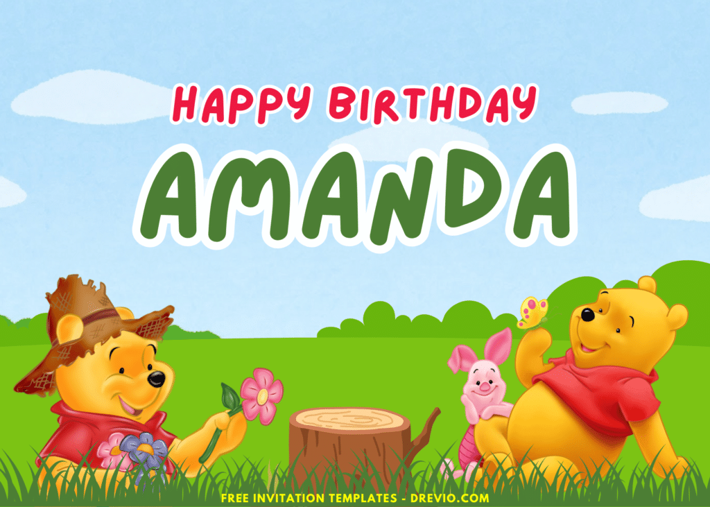 Winnie The Pooh Birthday Party Backdrop Banner