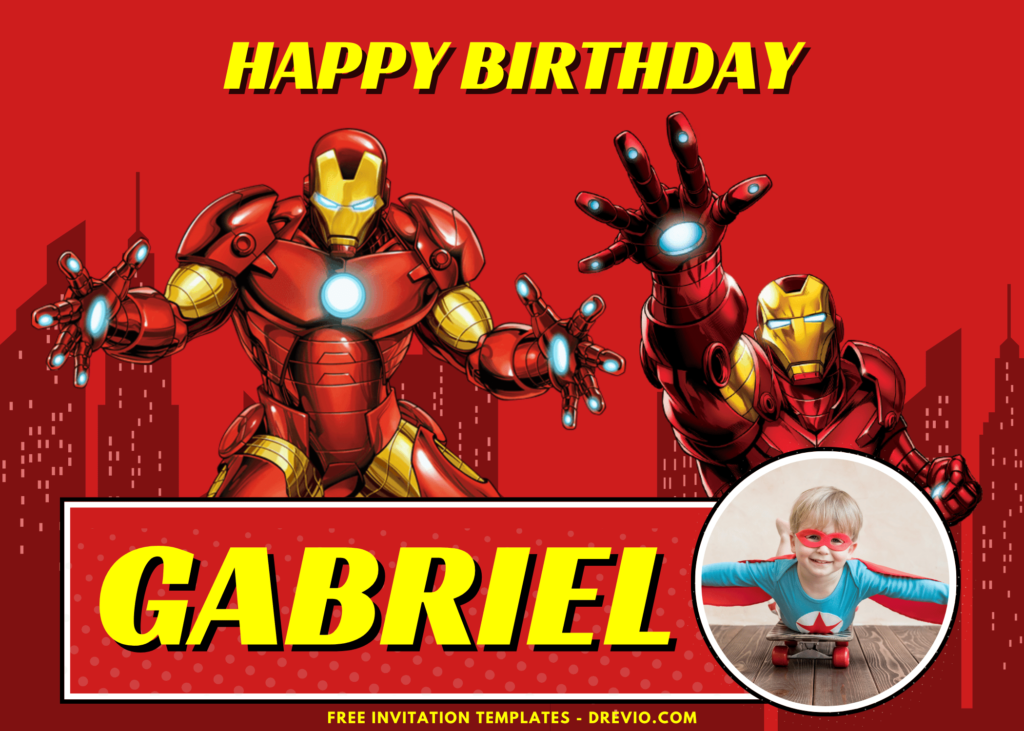 Avengers Iron Man Birthday Party Backdrop Banner
