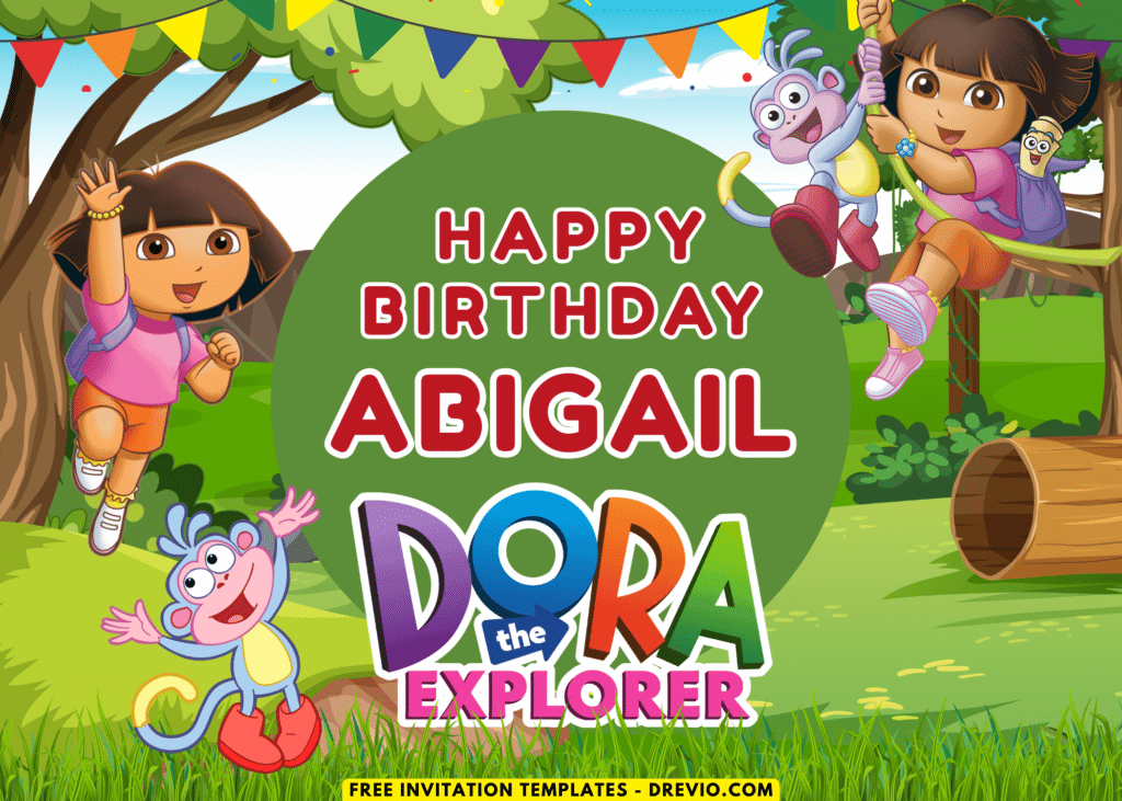 Dora The Explorer Jungle Birthday Party Backdrop