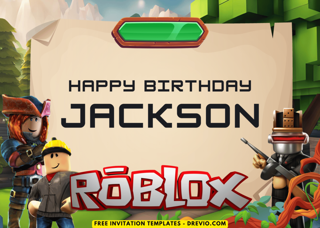 Roblox Birthday Party Backdrop Banner