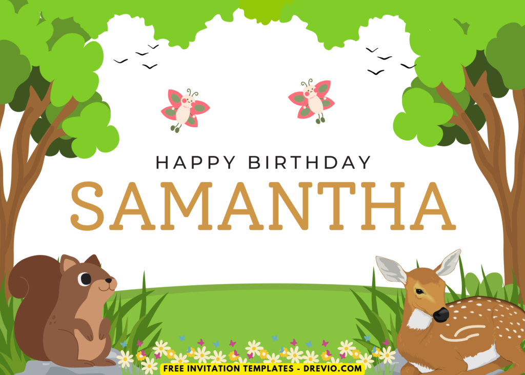 Wild One Safari Animal Birthday Party Backdrop Template