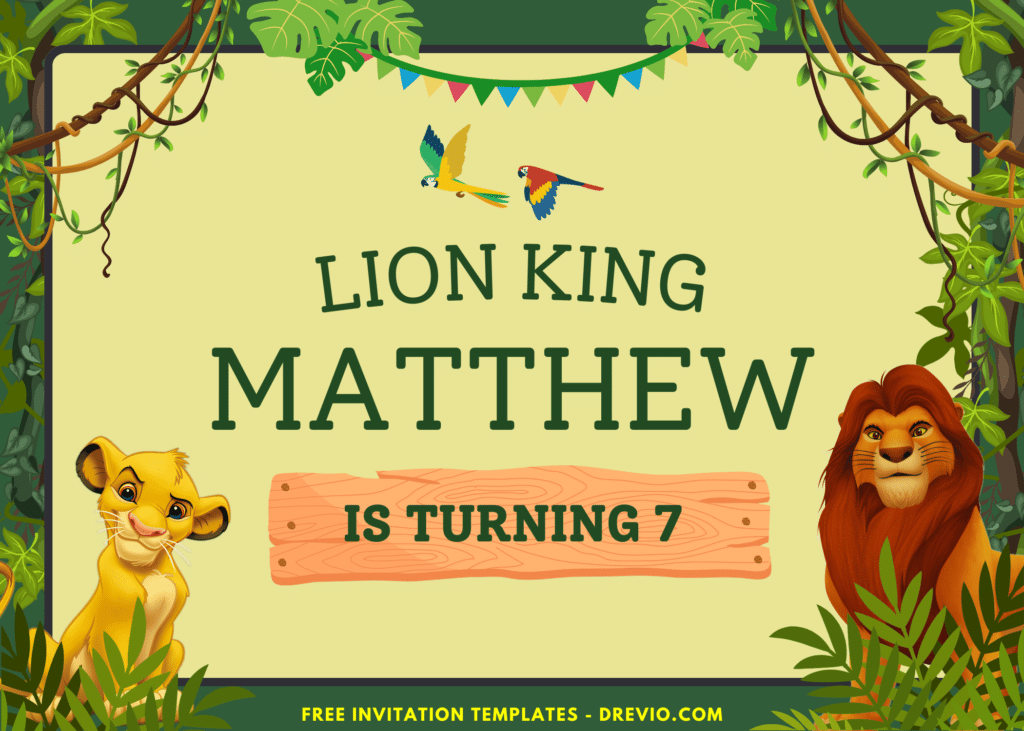Lion King Birthday Party Backdrop Template