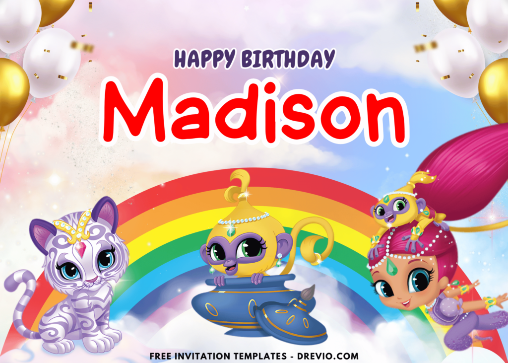 Shimmer And Shine Birthday Backdrop Template