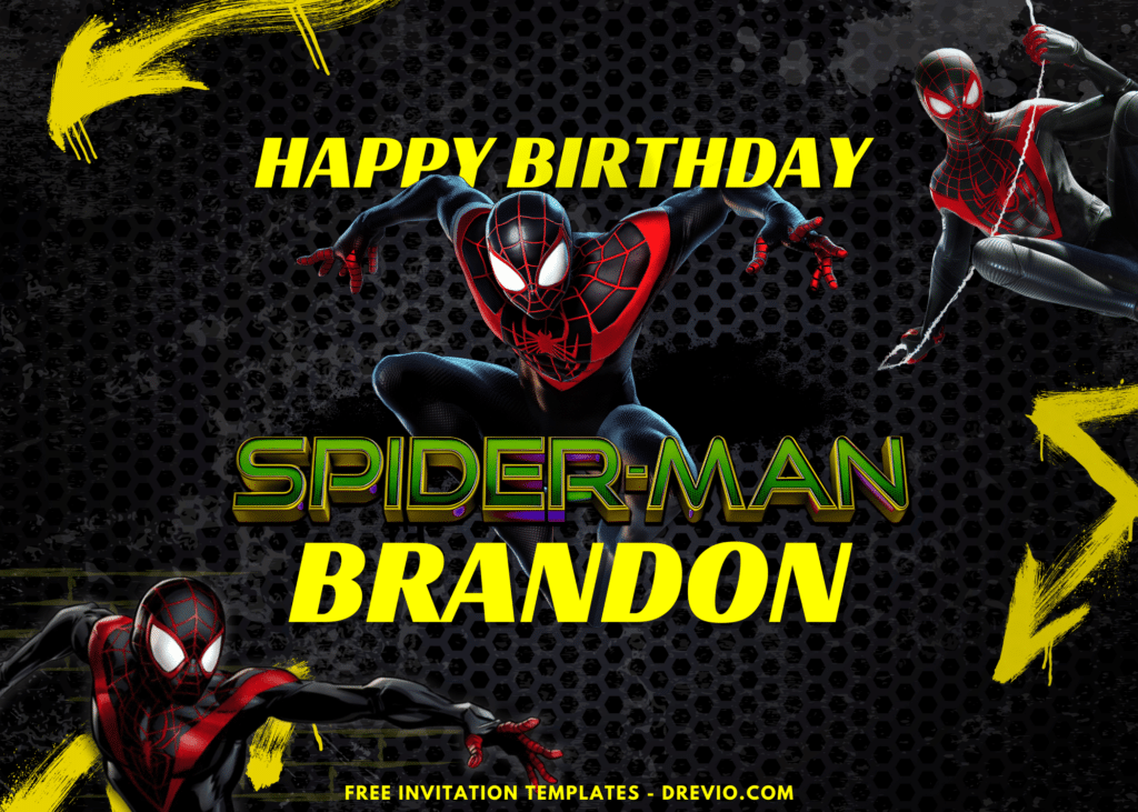 Spiderman Miles Morales Birthday Party Backdrop Banner