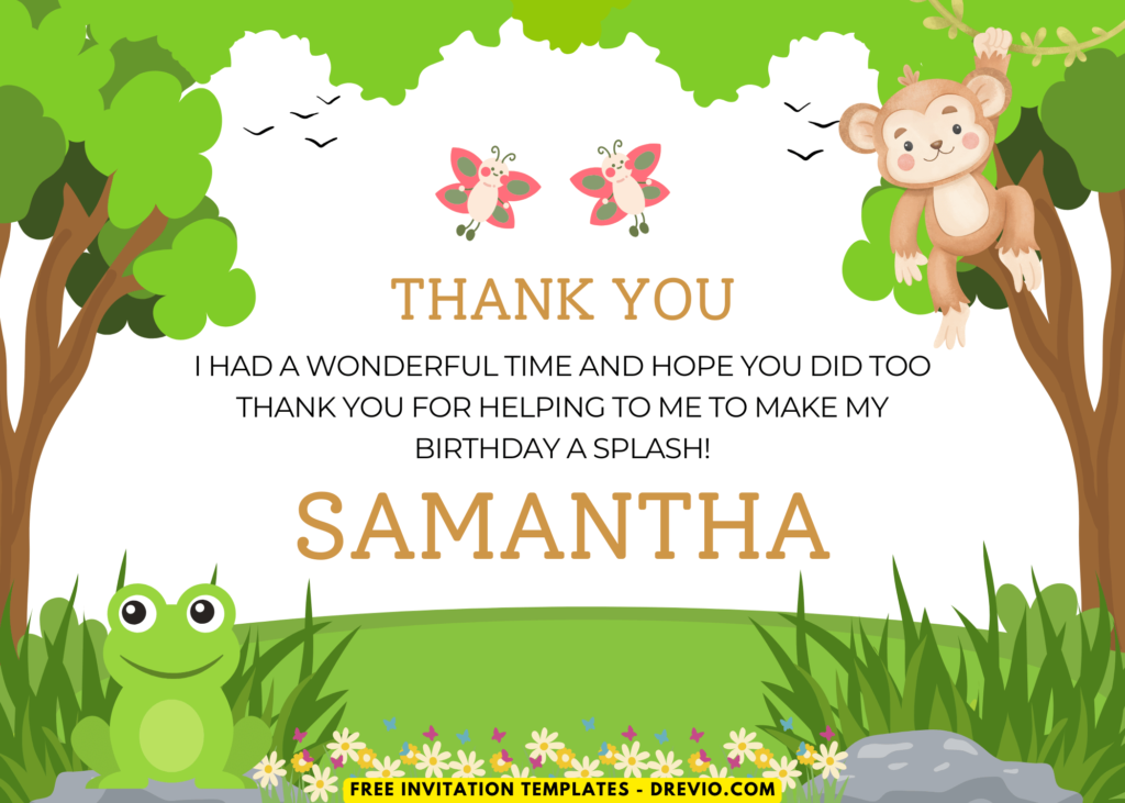 Wild One Safari Animal Birthday Party Thank You Card