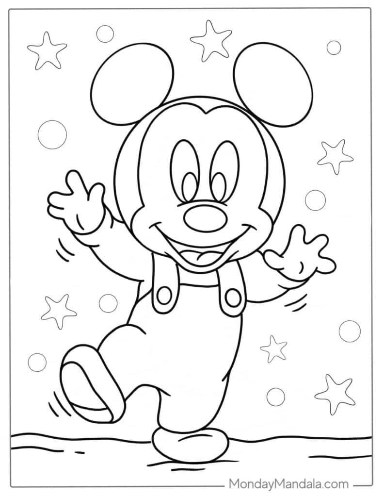 Cute Baby Mickey Mouse Coloring Pages Templates