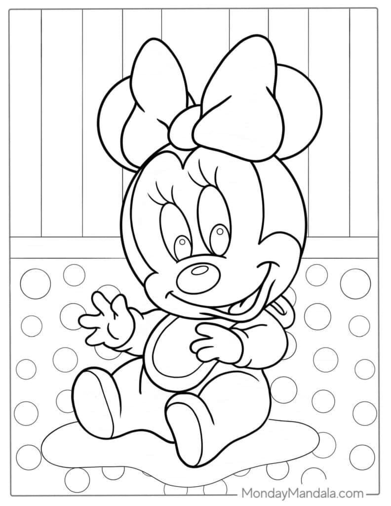 Lovely Cute Little Minnie Mouse Coloring Pages Templates