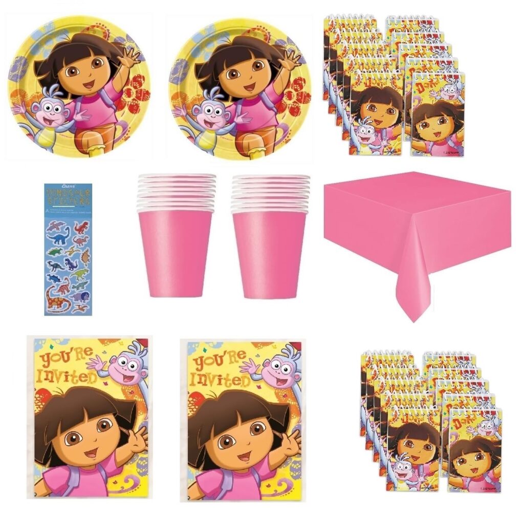 Dora the Explorer themed Paper Plates and Favor bags