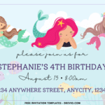 (Free Canva Template) Mermaid Under The Sea Birthday Party Kits