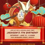 (Free Canva Template) Avatar The Last Air Bender Aang Birthday Party Kits